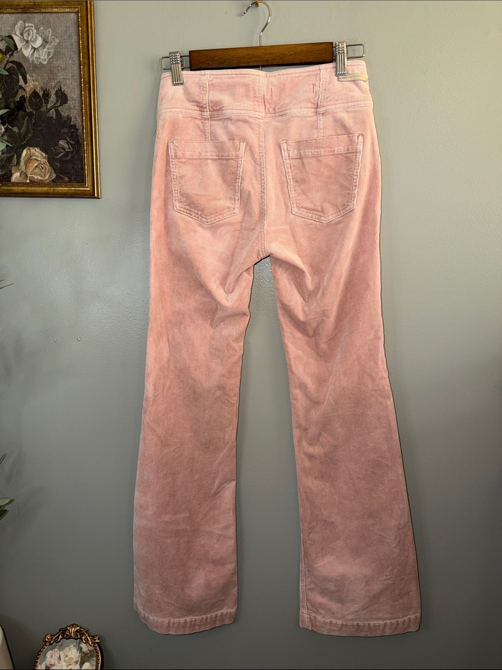 Pilcro Anthropologie Pink High-Rise Trouser Bootcut Corduroy Pants Size 25 - Picture 8 of 8